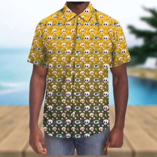 Green Bay Packers Skull NFL Hawaii Shirt For Men And Women Gift Hawaiian Shirt Fans