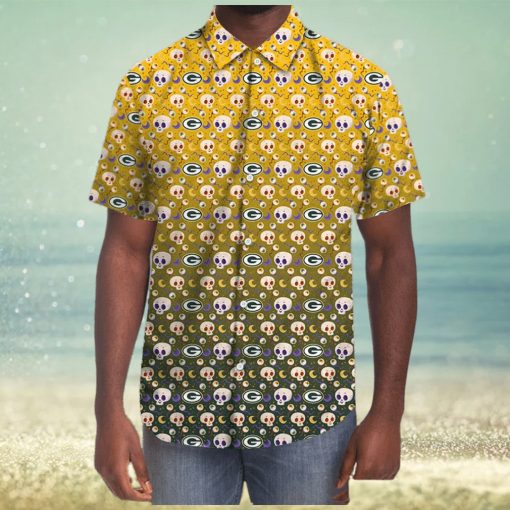 Green Bay Packers Skull NFL Hawaii Shirt For Men And Women Gift Hawaiian Shirt Fans