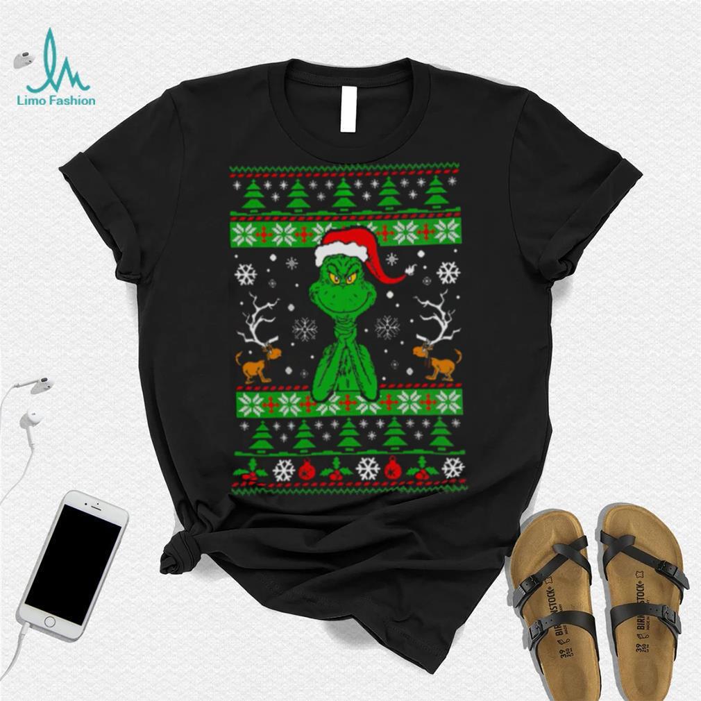 Santa grinch and Dog Louisville Cardinals Football christmas Tshirt -  Limotees