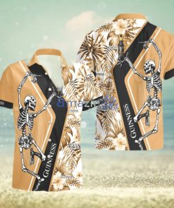 Guinness Skeleton Dancing Happy Hawaiian Shirt And Shorts Halloween Gift Summer Gift