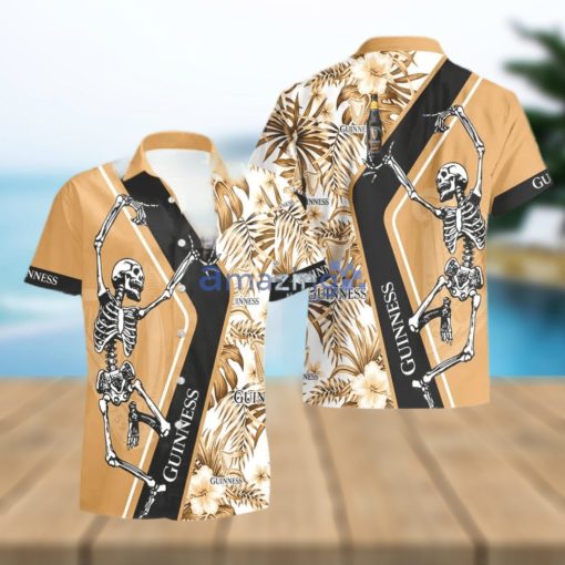 Guinness Skeleton Dancing Happy Hawaiian Shirt And Shorts Halloween Gift Summer Gift