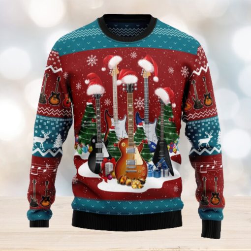 Guitar Jolly Knitwear Ugly Christmas Sweater Thankgiving Gift Men Women