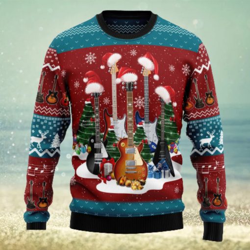 Guitar Jolly Knitwear Ugly Christmas Sweater Thankgiving Gift Men Women