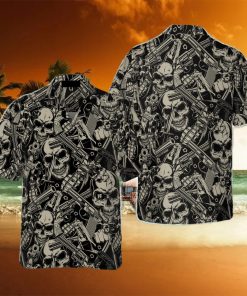 Guns And Skulls Pattern Hawaiian Shirt