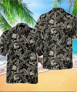 Guns And Skulls Pattern Hawaiian Shirt