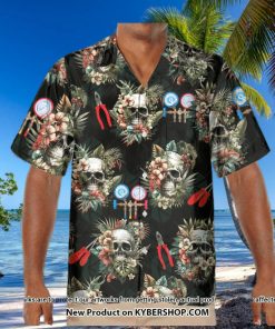 HVAC Tech Skull Hawaiian Shirt