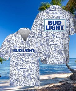 Halloween Doodle Art Bud Light Hawaiian Shirt