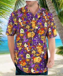 Halloween Pokemon Hawaiian Shirt And Shorts 3D Summer Vacation Hawaiian Shirt