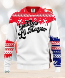 Harley Quinn Daddy’S Lil Monster Ugly Christmas Sweater Amazing Gift Men And Women Christmas Gift