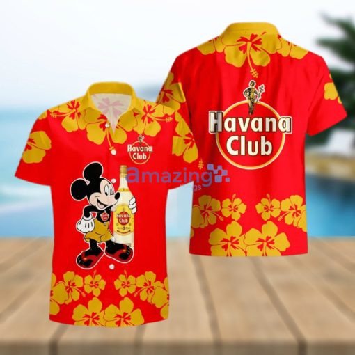 Havana Club Funny Mickey Mouse Hibicus Flower Hawaiian Shirt And Shorts