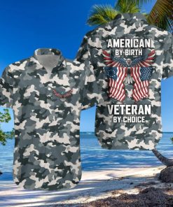 Hawaiian Aloha Shirts Camo American By Birth Veteran By Choice hawaiian shirt