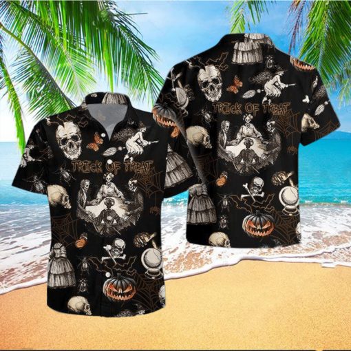 Hawaiian Aloha Shirts Halloween Trick Or Treat Skull hawaiian shirt