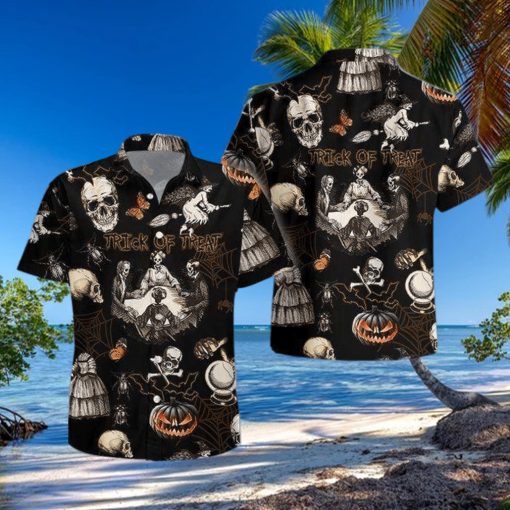 Hawaiian Aloha Shirts Halloween Trick Or Treat Skull hawaiian shirt