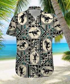 Hawaiian Aloha Shirts Horse Racing Native Pattern   Trend Tee Shirts Store