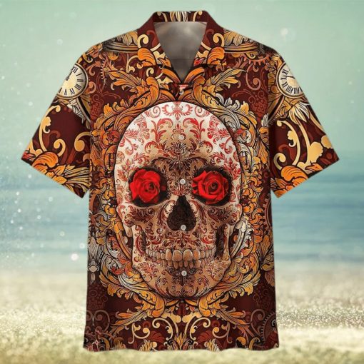 Hawaiian Shirts With Skull  Rose Skull Hawaii Shirt  Floral Skull Hawaiian Shirts