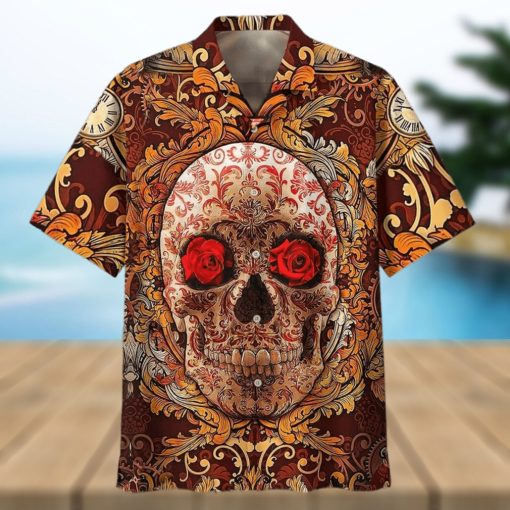 Hawaiian Shirts With Skull  Rose Skull Hawaii Shirt  Floral Skull Hawaiian Shirts