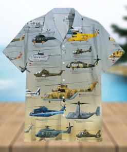 Helicopter Globe Military Collection Hawaiian Shirt