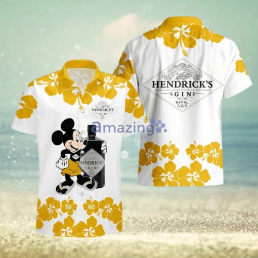 Hendrick’s Gin Funny Mickey Mouse Hibicus Flower Hawaiian Shirt And Shorts