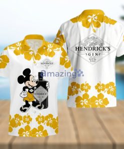 Hendrick’s Gin Funny Mickey Mouse Hibicus Flower Hawaiian Shirt And Shorts