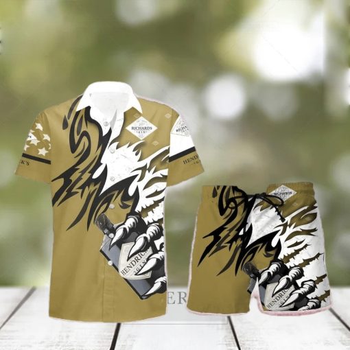 Hendrick’s Gin Monster Claw Gift Hawaiian Set Shirt And Short Summer Beach