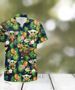 Hennessy Baby Yoda Tropical Flowery Hawaiian Shirt