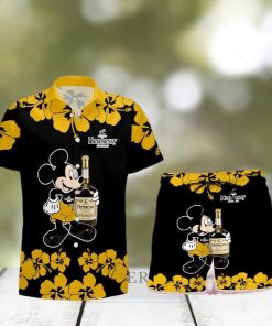 Hennessy Mickey Mouse Hibicus Flower Gift Hawaiian Set Shirt And Short Summer Beach