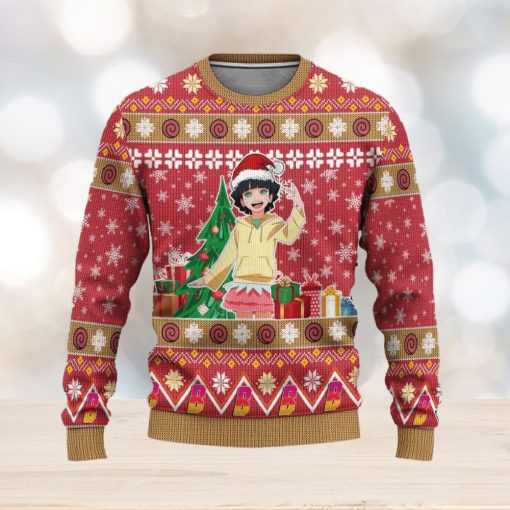 Himawari Uzumaki Anime Ugly Christmas Sweater 3D Gift For Men And Women Custom Boruto Xmas Gift