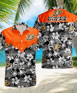 Hockey Anaheim Ducks Tropicial Flowers Summer Beach Hawaiian Shirt