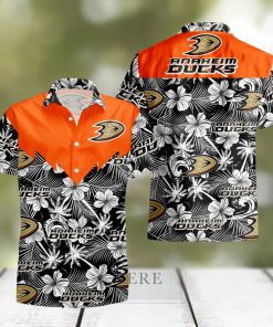 Hockey Anaheim Ducks Tropicial Flowers Summer Beach Hawaiian Shirt