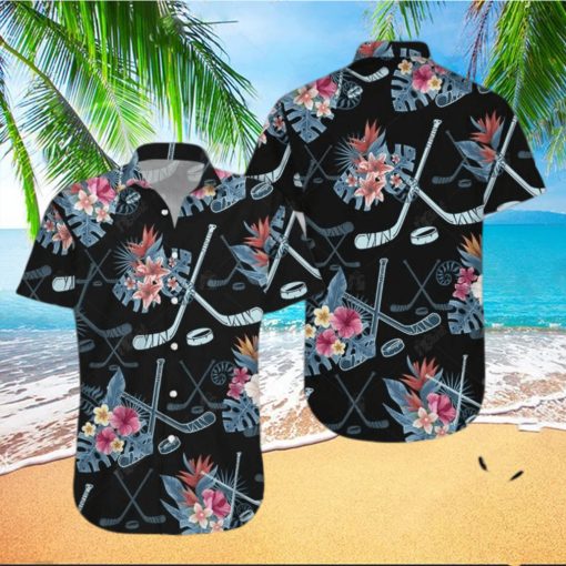 Hockey Summer Vibe Tropical Aloha Hawaiian Shirt