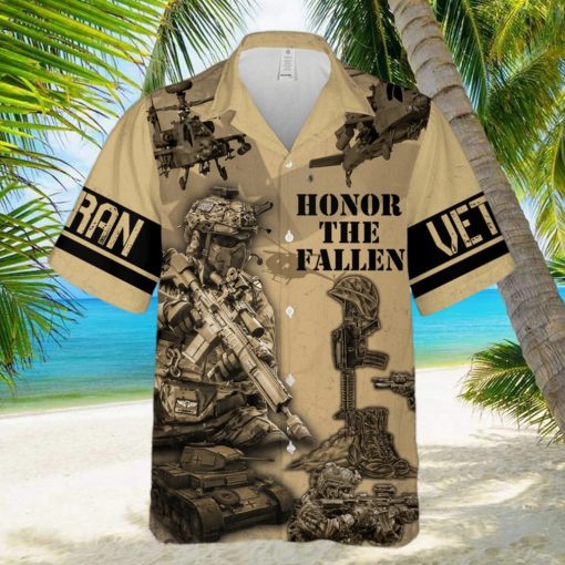 Honor The Fallen US Veteran Combat Boots And Dogtags Hawaiian Shirt Summer Gift For Men And Women