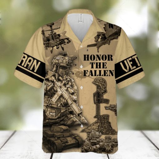 Honor The Fallen US Veteran Combat Boots And Dogtags Hawaiian Shirt Summer Gift For Men And Women