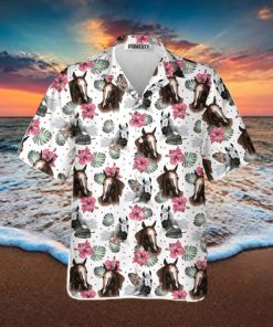 Horse Heads With Flower Pattern Horse Shirts For Men Horse Tropical Hawaiian Shirt