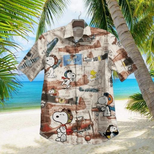 Hot Plane And Snoopy Vintage Hawaiian Shirt