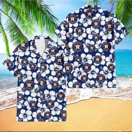 Houston Astros Team Hibiscus Pattern Aloha Hawaiian Shirt