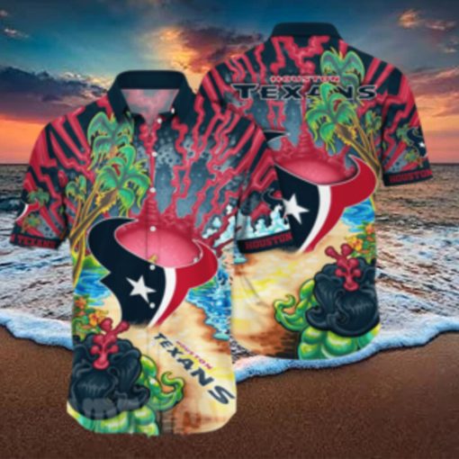 Houston Texans NFL Floral Full Printing 3D Hawaiian Shirt