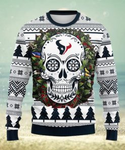 Houston Texans Skull Flower Ugly Christmas Ugly Sweater