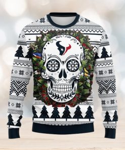 Houston Texans Skull Flower Ugly Christmas Ugly Sweater