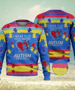 I Wear Blue For My Brother 3D Full Print Ugly Sweater Christmas Gift Sweater