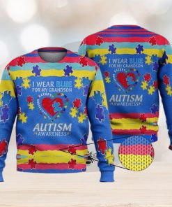 I Wear Blue For My Grandson 3D Full Print Ugly Sweater Christmas Gift Sweater