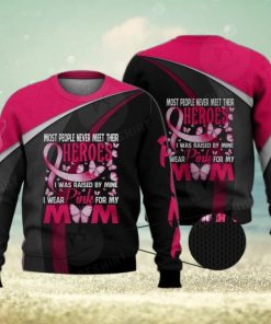 I Wear Pink For My Mom 3D Full Print Ugly Sweater Christmas Gift Sweater