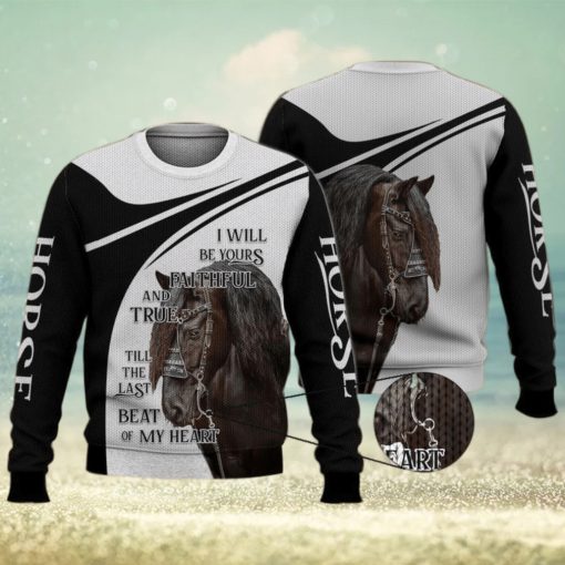 I Will Be Your Faithful Black Horse 3D Full Print Ugly Sweater Christmas Gift Sweater