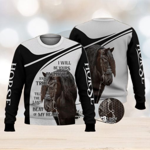 I Will Be Your Faithful Black Horse 3D Full Print Ugly Sweater Christmas Gift Sweater