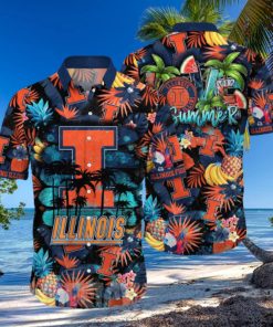 Illinois Fighting Illini NCAA Flower Classic Full Print Hawaiian Shirt