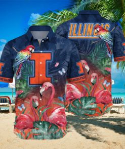 Illinois Fighting Illini NCAA Flower Full Printed Unisex Hawaiian Shirt