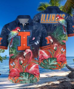 Illinois Fighting Illini NCAA Flower Full Printed Unisex Hawaiian Shirt