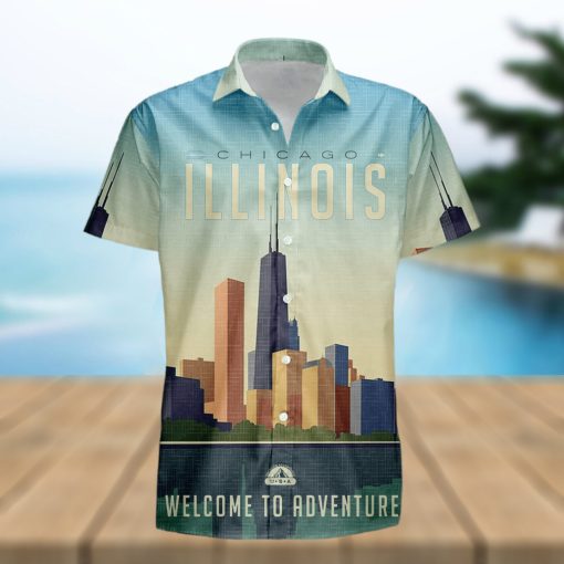 Illinois Retro Style Travel Summer 3D Hawaiian Shirt Gift For Men And Women Fans