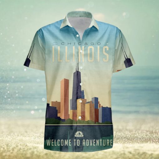 Illinois Retro Style Travel Summer 3D Hawaiian Shirt Gift For Men And Women Fans