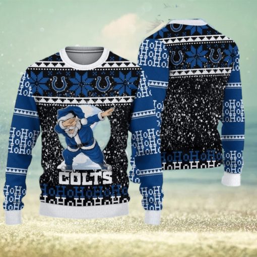 Indianapolis Colts Dabbing Santa Ugly Christmas Sweater 3D Gift For Fans