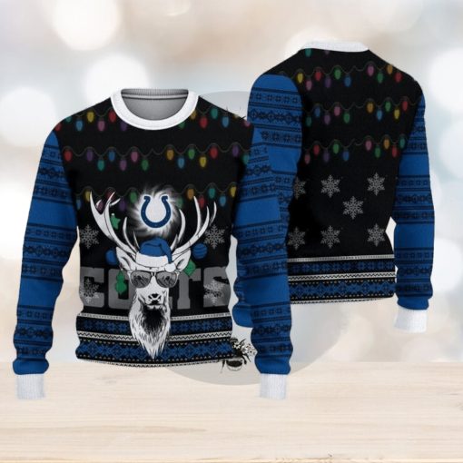 Indianapolis Colts Deer Funny Ugly Christmas Sweater 3D Gift For Fans